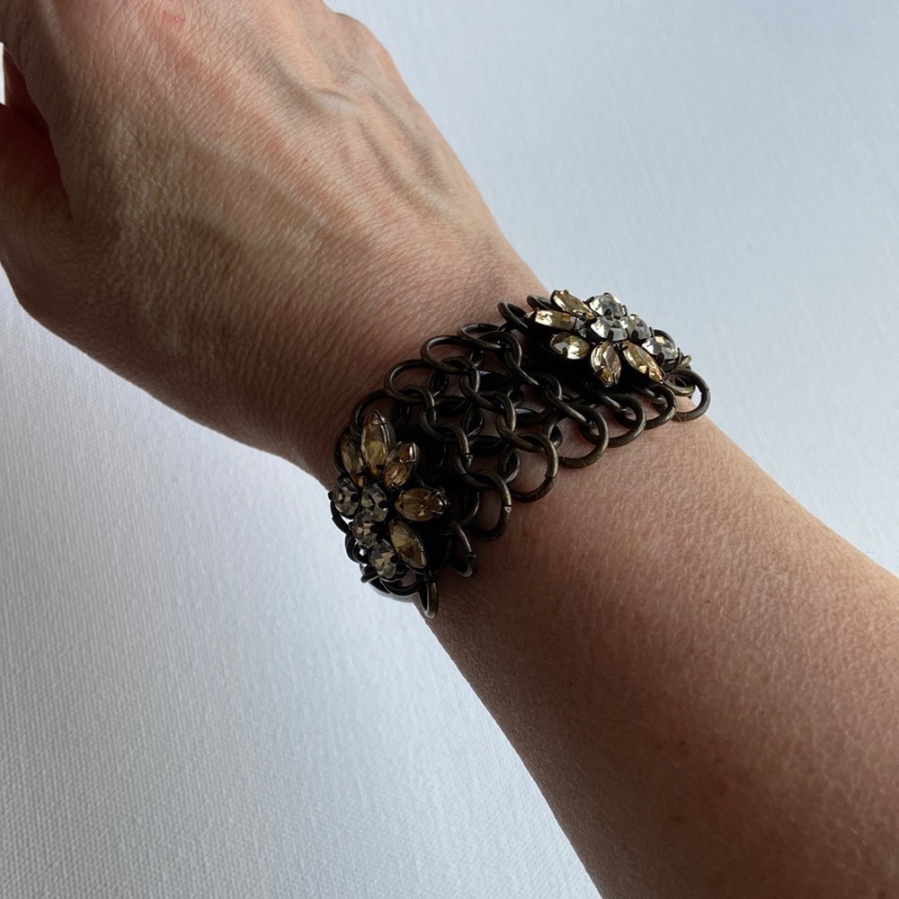 J Crew Rhinestone Mesh Bracelet